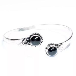 Black Onyx Adjustable Cuff Bracelet